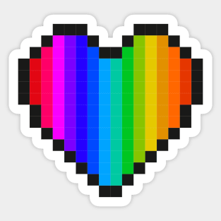 Pixel Pride Heart Sticker